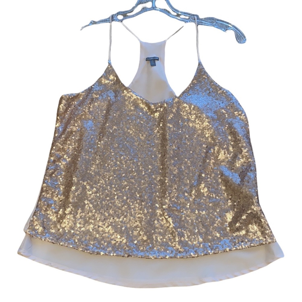 Charlotte Russe glitter rose gold top-S